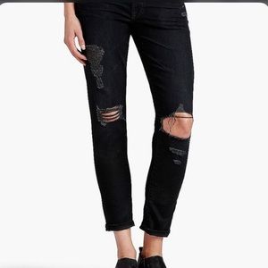 Lucky Brand Black Sienna Cigarette Hi-Rise Ripped Skinny Jeans
